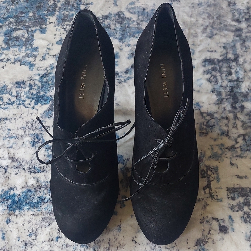 Nine West Black Lace Up Boots